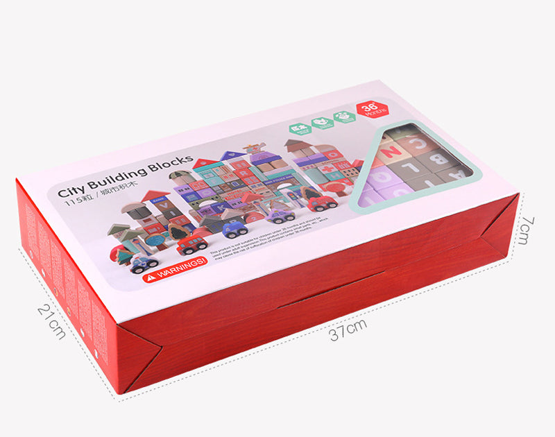 Wooden building blocks toy