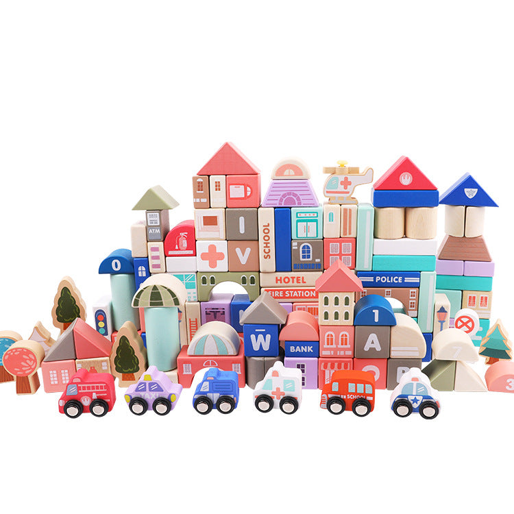 Wooden building blocks toy