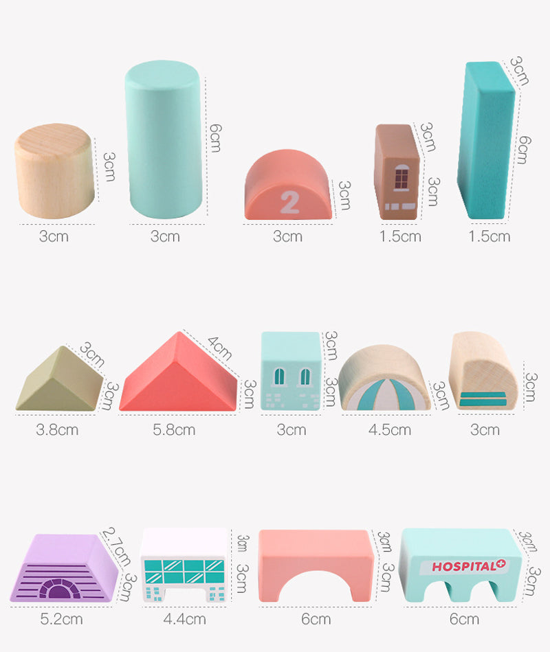 Wooden building blocks toy