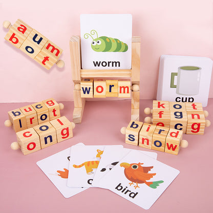 Wooden Words Memory Frame Early Education Fun Children&