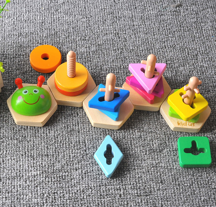 Wooden Shape Sorting Stacking Puzzle