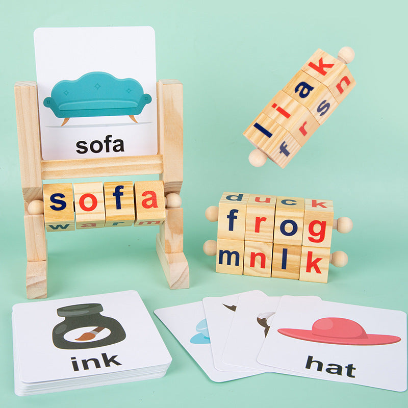 Wooden Words Memory Frame Early Education Fun Children&