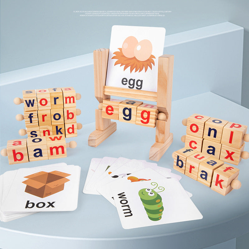 Wooden Words Memory Frame Early Education Fun Children&