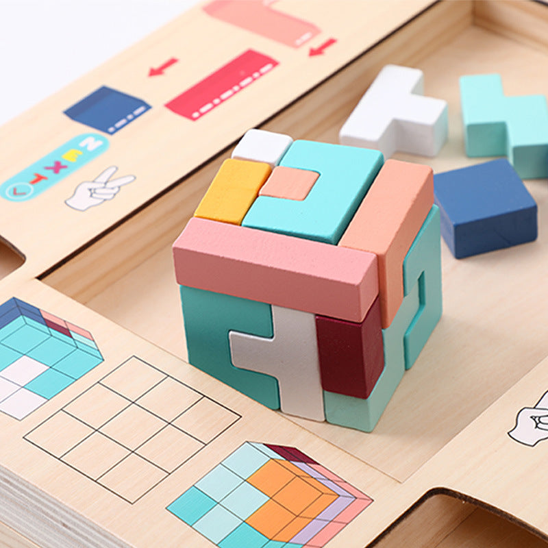 Wooden Three-dimensional Puzzle Toy