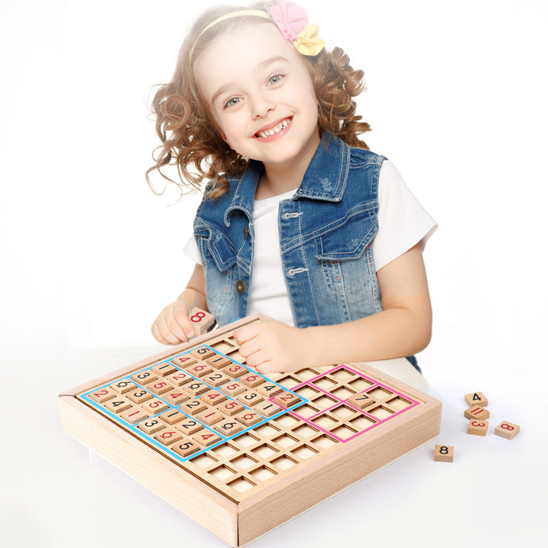 Wooden Sudoku Jiugongge Game Chess Early Education Toys