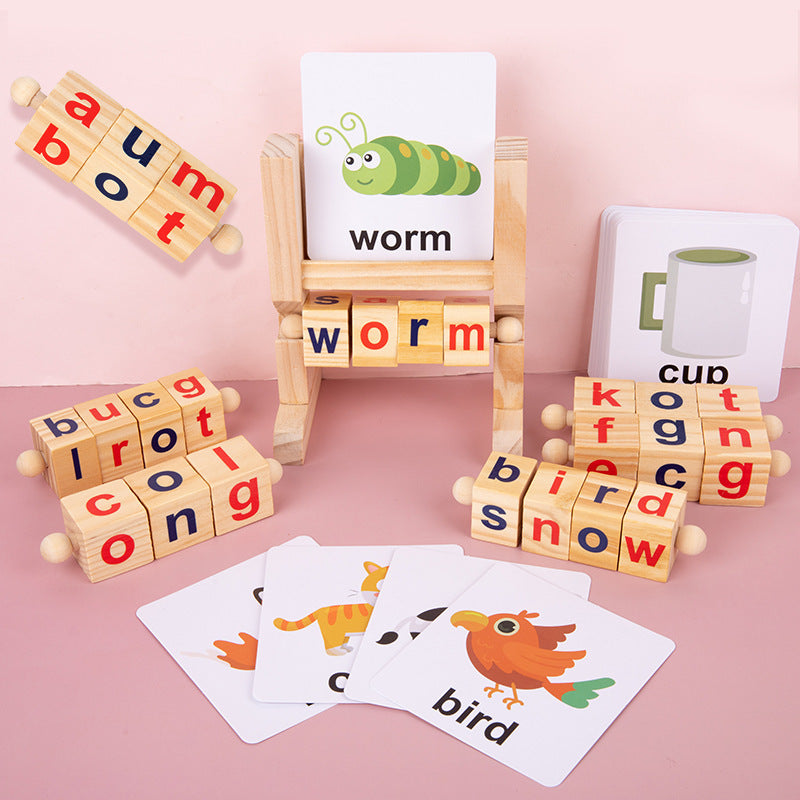 Wooden Words Memory Frame Early Education Fun Children&